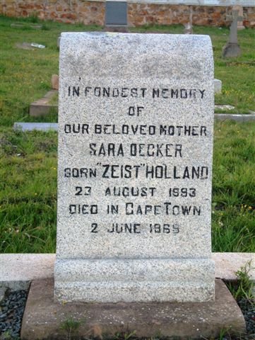 DECKER Sara nee ZEIST 1893-1969
