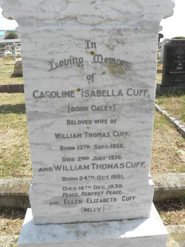 CUFF William Thomas 1861-1939 &amp; Caroline Isabella DALEY 1858-1936 :: CUFF Ellen Elizabeth