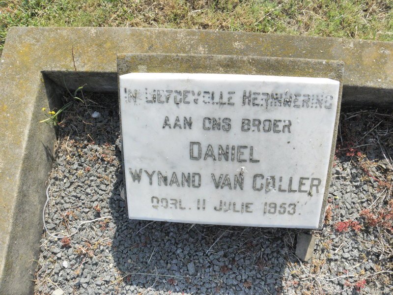 COLLER Daniel Wynand, van -1953