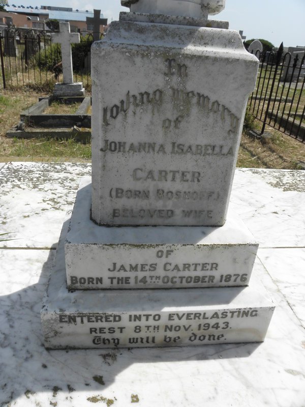CARTER Johanna Isabella nee BOSHOFF 1876-1943