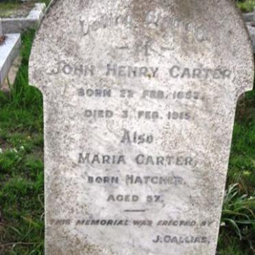 CARTER John Henry 1857-1915 &amp; Maria HATCHER