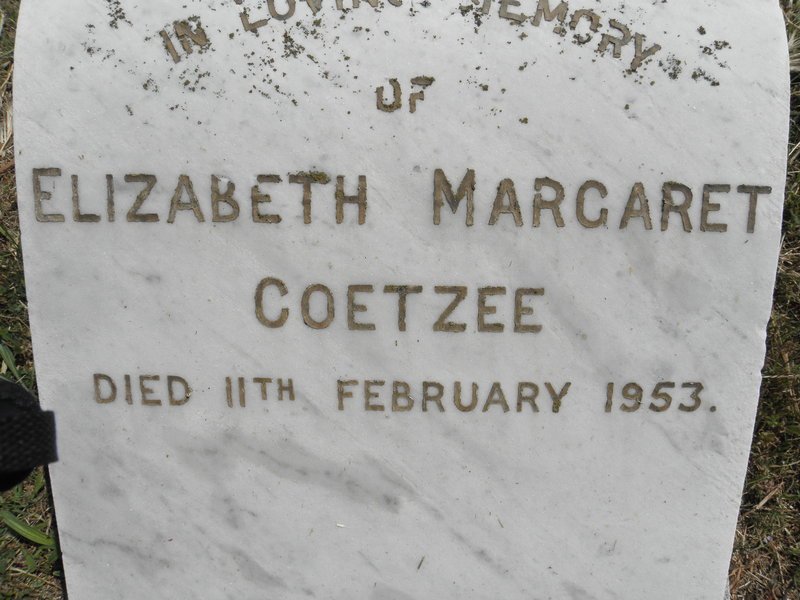 COETZEE Elizabeth Margaret -1953