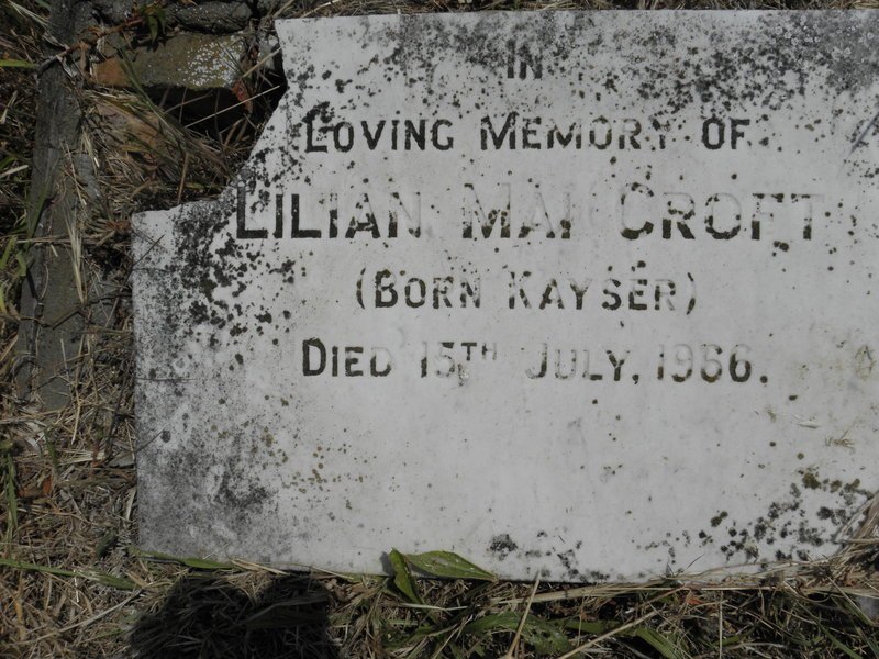 CROFT Lilian Mai nee KAYSER -1966