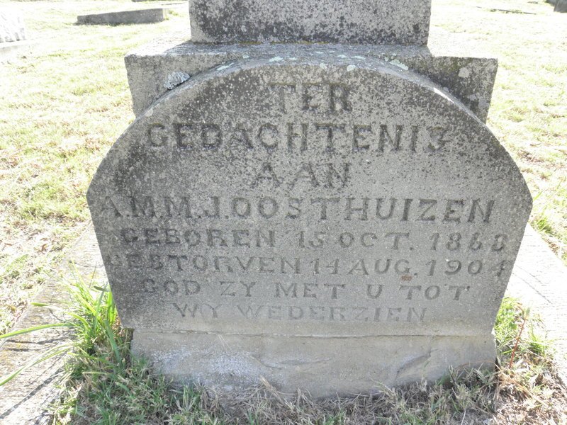 OOSTHUIZEN A.M.M.J. 1860-1904