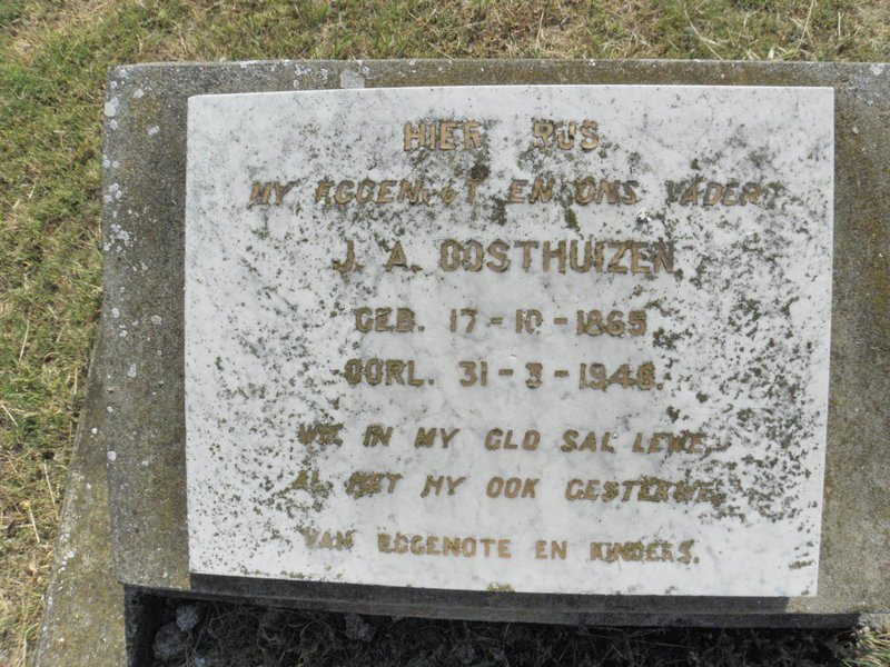 OOSTHUIZEN J.A. 1865-1948