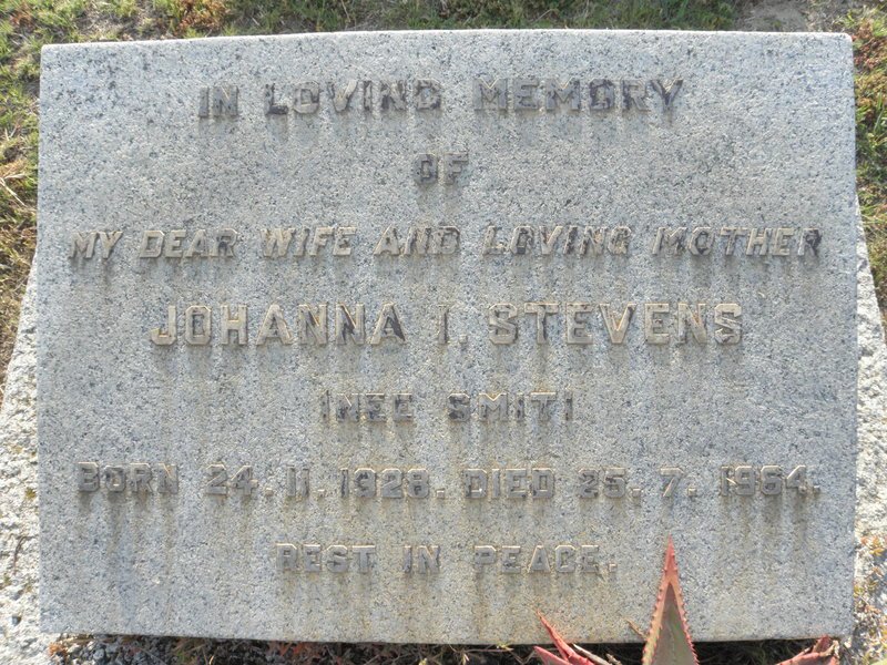 STEVENS Johanna I. nee SMITH 1928-1964