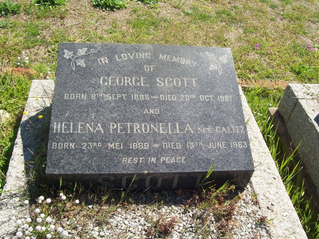 SCOTT George 1885-1961 &amp; Helena Petronella CALITZ 1889-1963