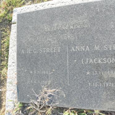 STREET A.H.C. 1897-1963 &amp; Anna M. JACKSON 1891-1971