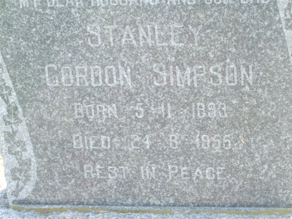 SIMPSON Stanley Gordon 1893-1955