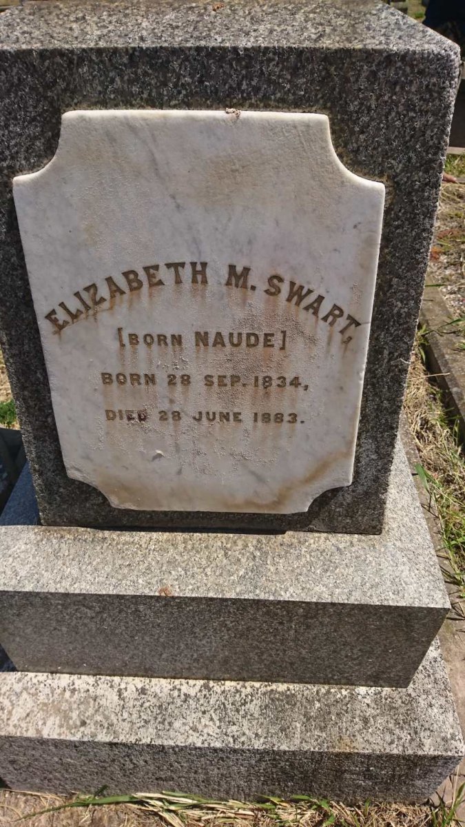 SWART Elizabeth M. nee NAUDE 1834-1883