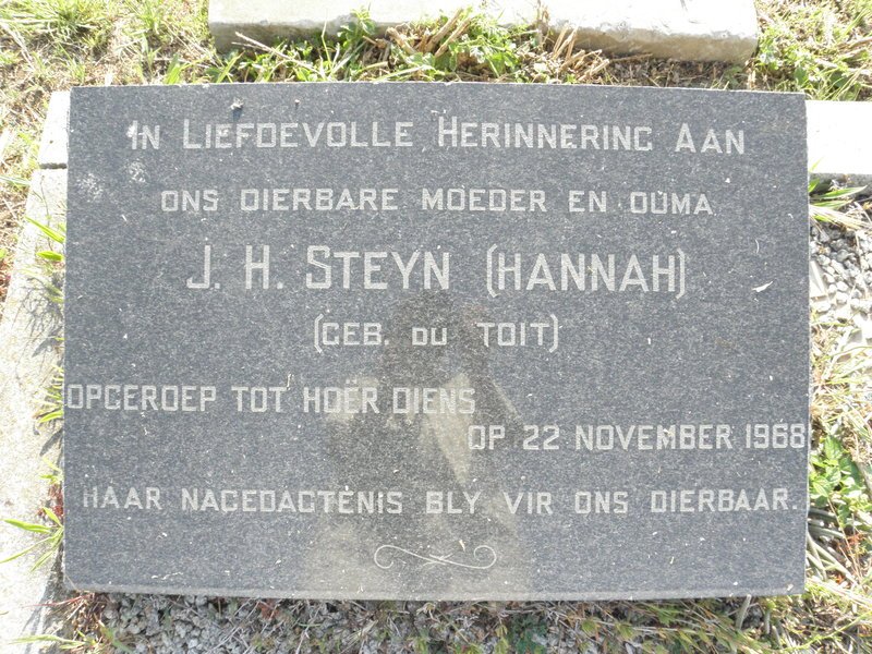 STEYN J.H. nee DU TOIT -1968