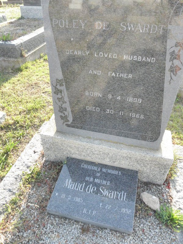 SWARDT Poley, de 1899-1966 &amp; Maud 1905-1992