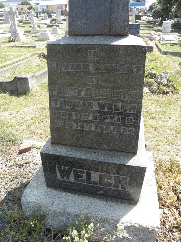 WELCH Percy Augustus Thomas 1882-1934