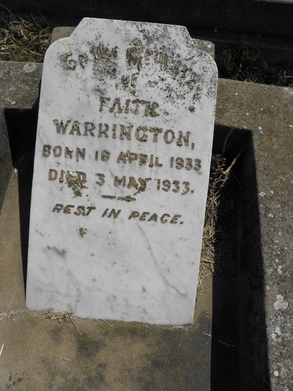 WARRINGTON Faith 1933-1933