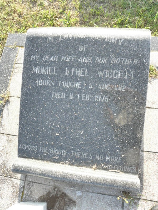 WIGGETT Muriel Ethel nee FOUCHE 1912-1975