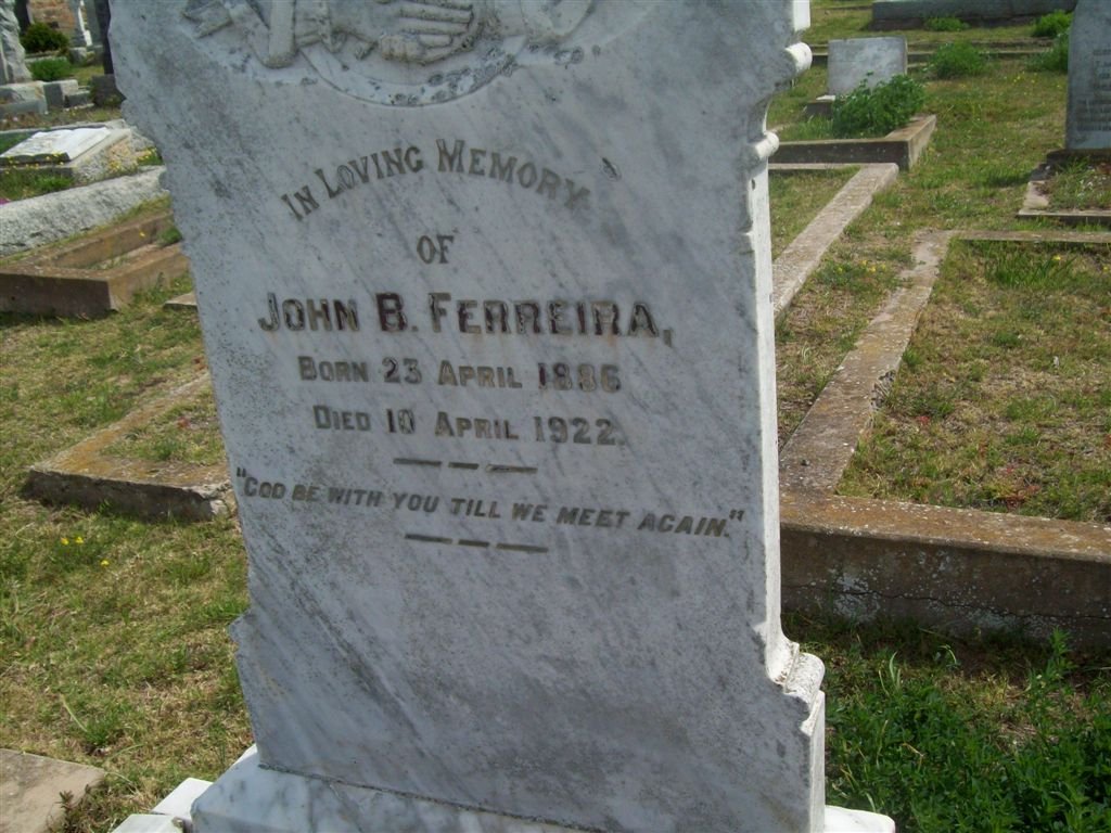FERREIRA John B. 1886-1922