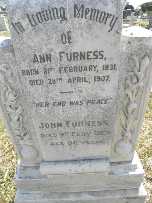 FURNESS John -1920 &amp; Ann 1831-1907