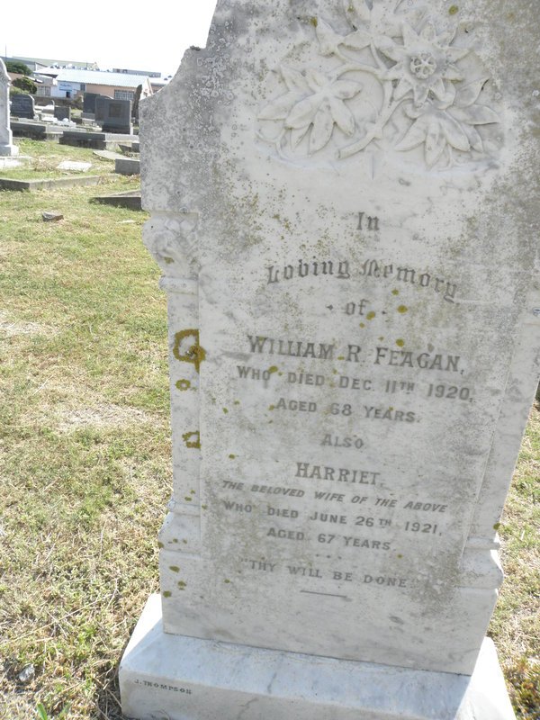 FEAGAN William R -1920 &amp; Harriet -1921