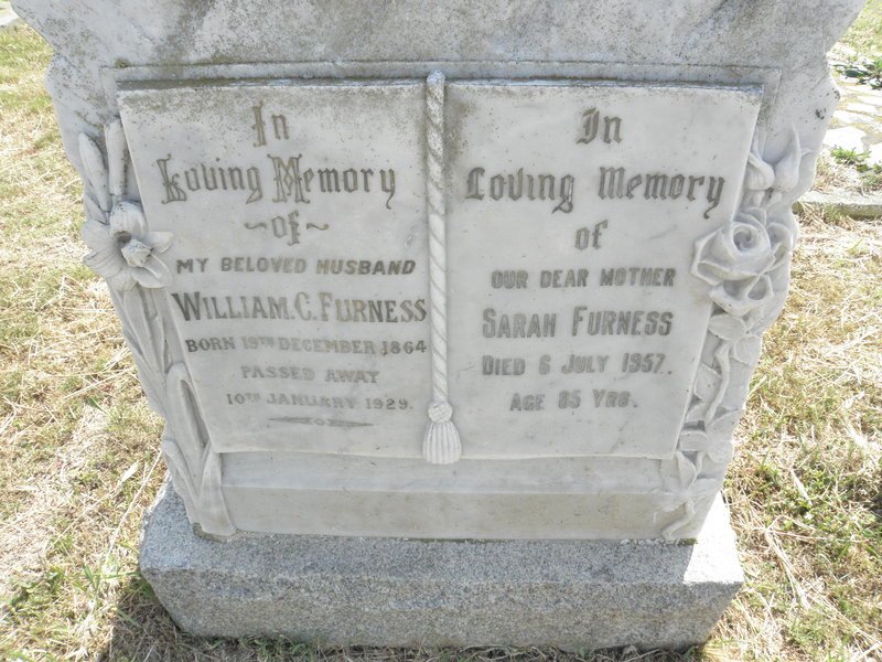 FURNESS William C. 1864-1929 &amp; Sarah -1957
