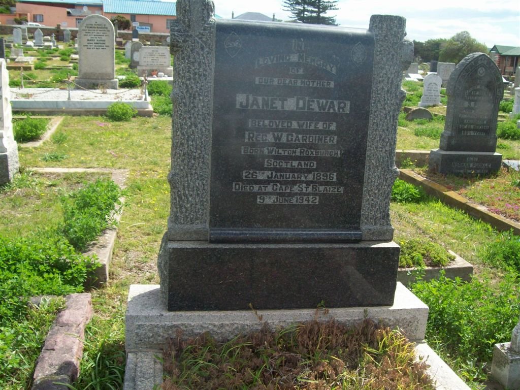 GARDINER Janet Dewar nee ROXBURGH 1896-1942