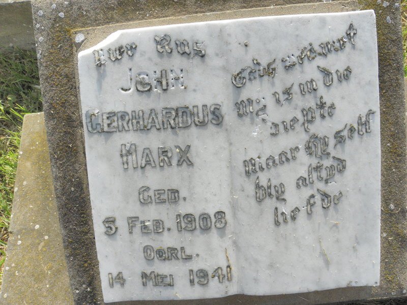MARX John Gerhardus 1908-1941