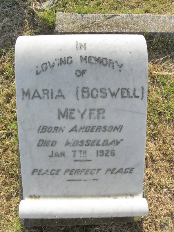 MEYER Maria Boswell nee ANDERSON -1926