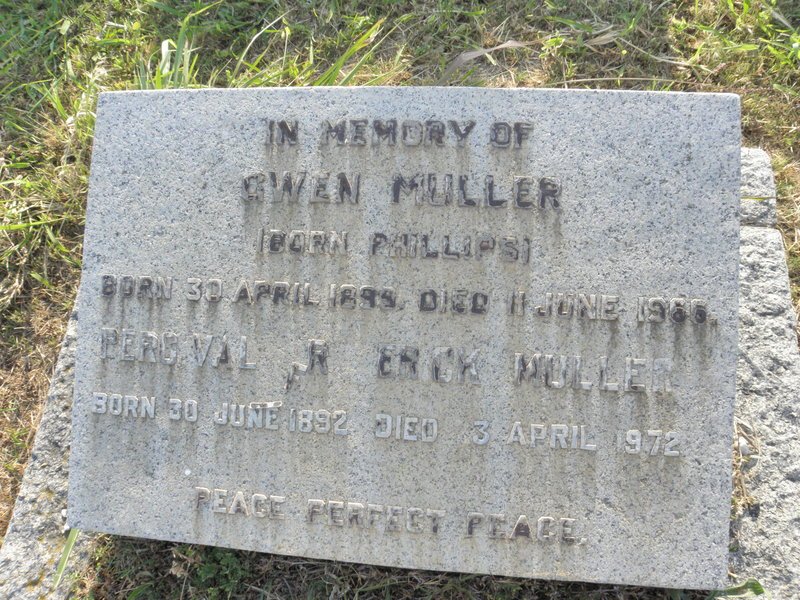 MULLER Percival Frederick 1892-1972 &amp; Gwen PHILLIPS 1895-1966