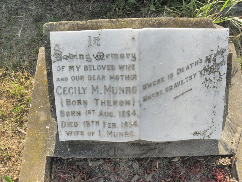 MUNRO Cecily M. nee THERON 1884-1934