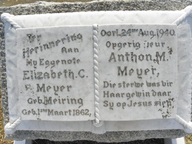 MEYER Elizabeth C.F. nee MEIRING 1862-1940