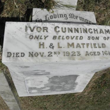 MATFIELD Ivor Cunningham -1923 