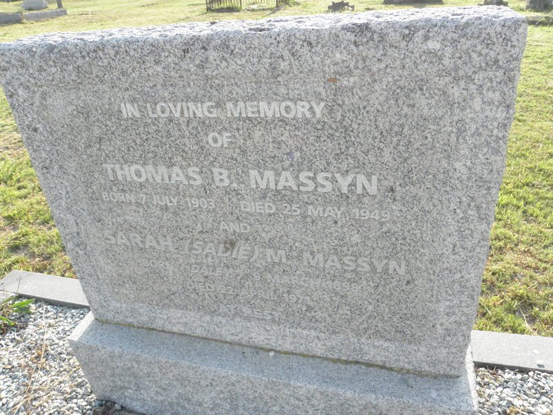 MASSYN Thomas B. 1903-1949 &amp; Sarah M. DALEY 1899-1971