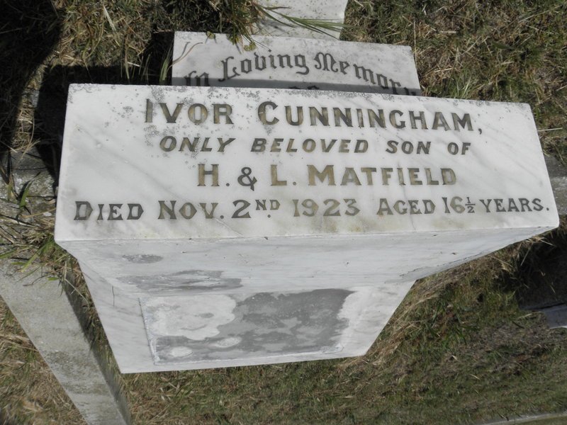 MATFIELD Ivor Cunningham -1923 