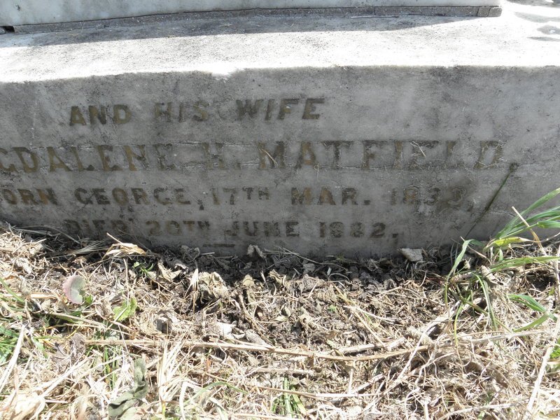 MATFIELD Magdalene H. 1833-1882