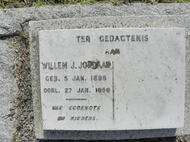 JORDAAN Willem J. 1896-1950