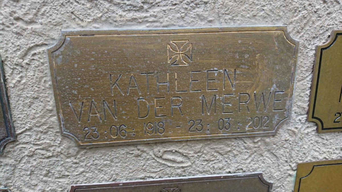 MERWE Kathleen, van der 1918-2012