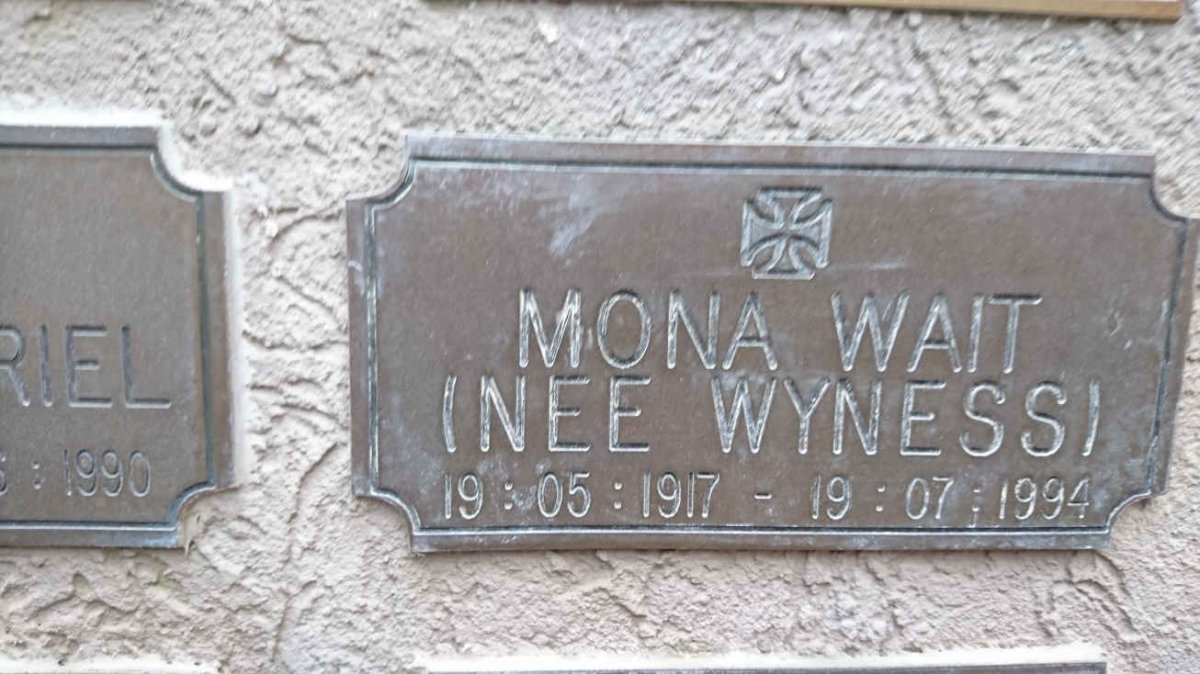 WAIT Mona nee WYNESS 1917-1994