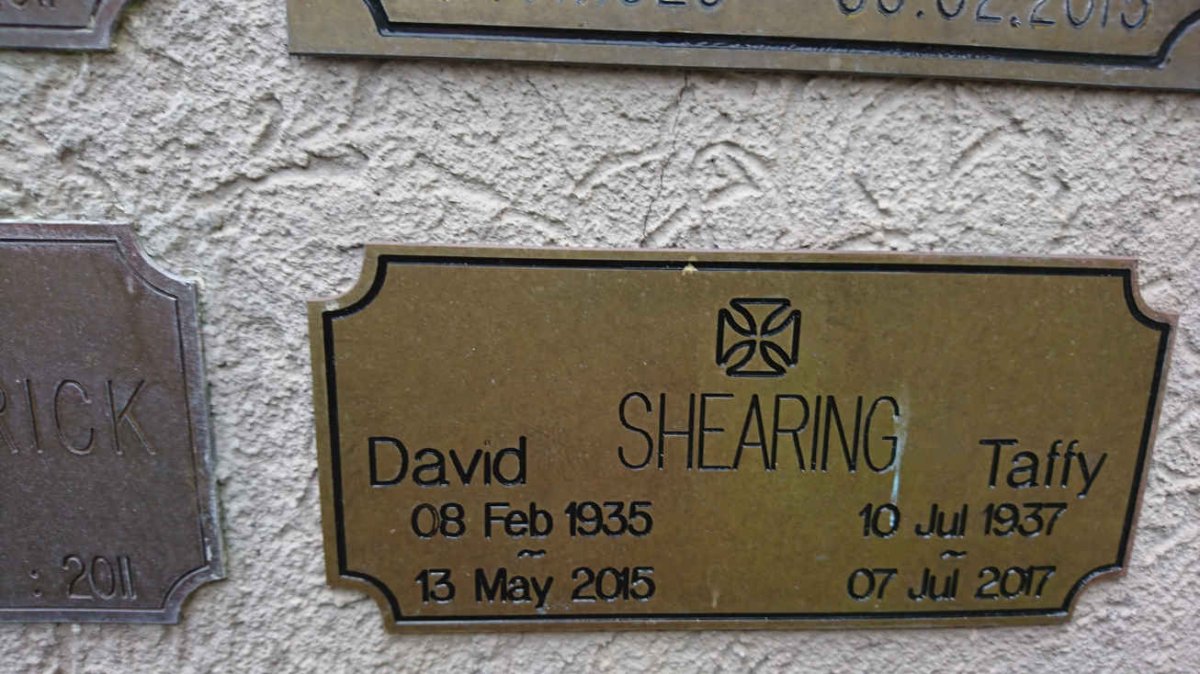 SHEARING David 1935-2015 &amp; Taffy 1937-2017