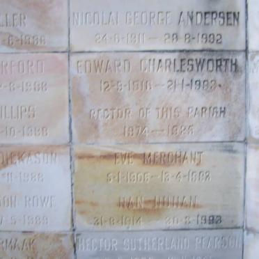 CHARLESWORTH Edward 1911-1992  MERCHANT Eve 1905-1998 :: NUNAN Nan 1914-1998
