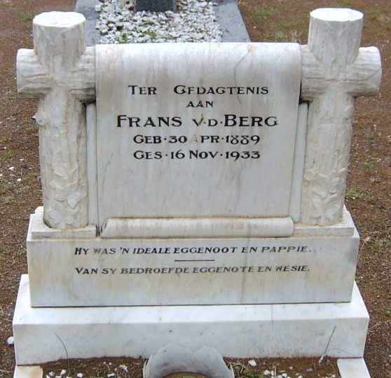 BERG Frans, v.d. 1889-1933