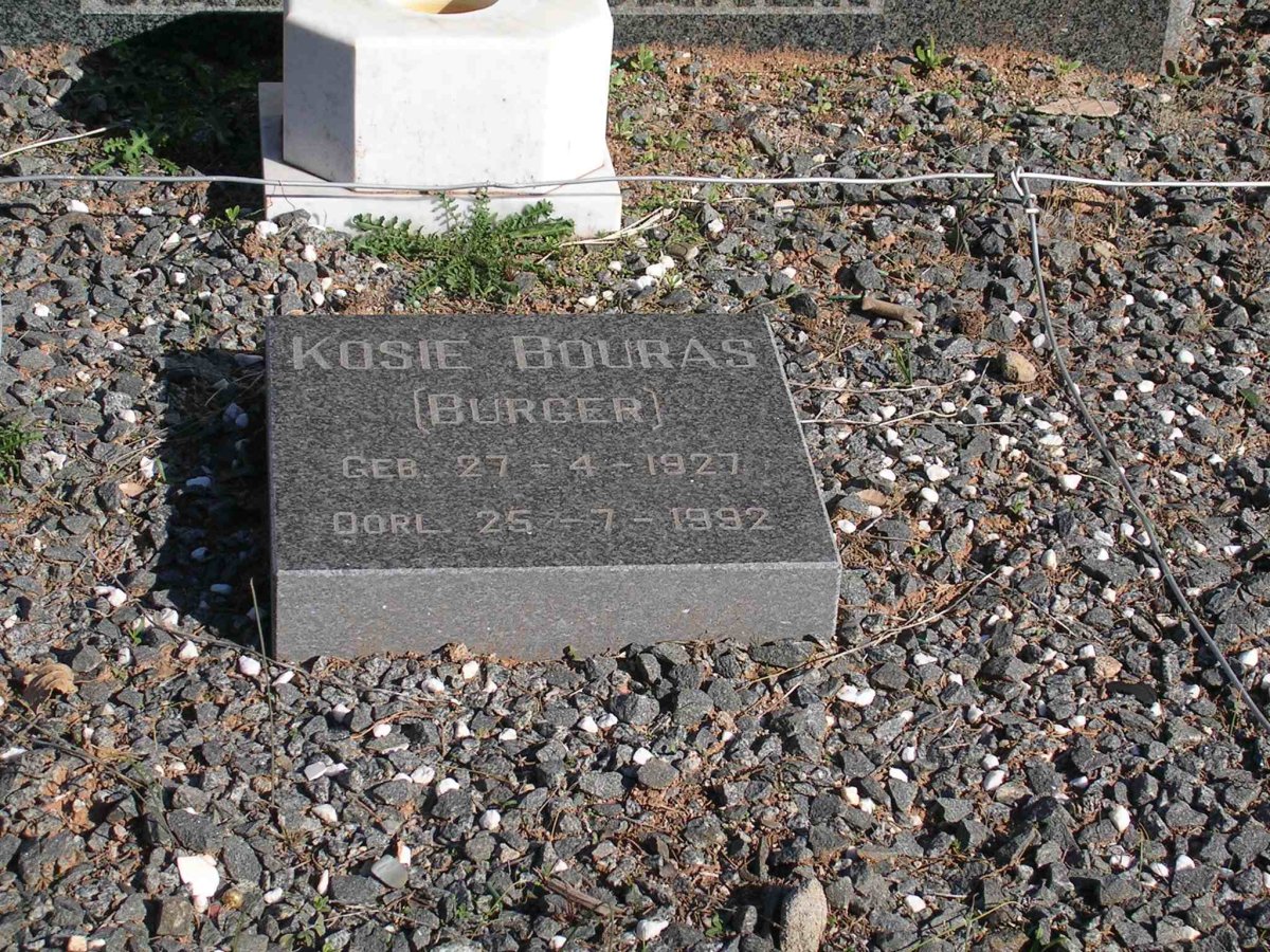 BOURAS Kosie nee BURGER 1927-1992