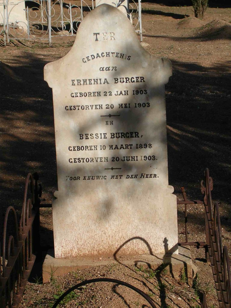 BURGER Bessie 1898-1903 :: BURGER Ermenia 1903-1903