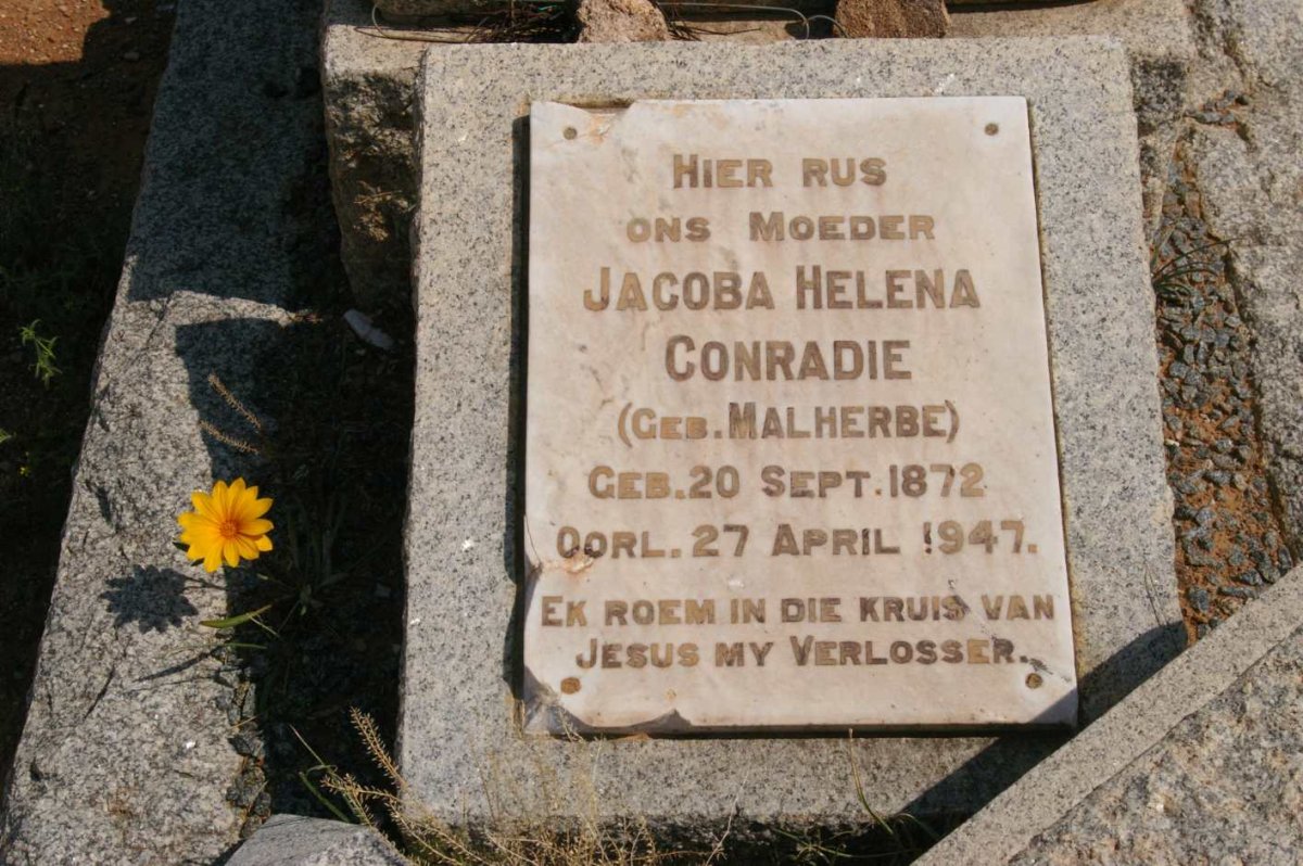 CONRADIE Jacoba Helena nee MALHERBE 1872-1947