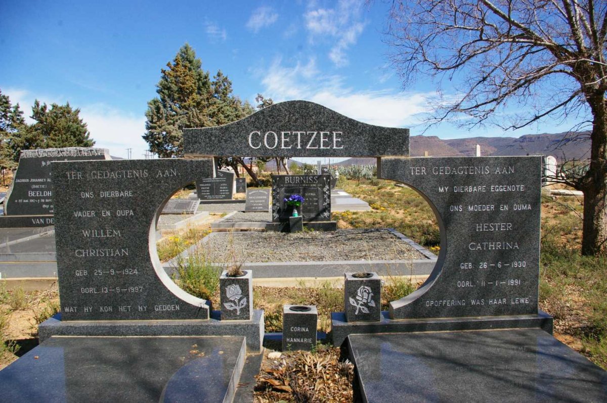 COETZEE Willem Christian 1924-1997 &amp; Hester Cathrina 1930-1991