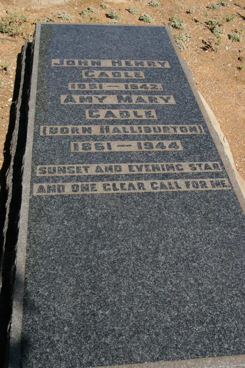 CADLE John Henry 1851-1942 &amp; Amy Mary HALLIBURTON 1861-1944