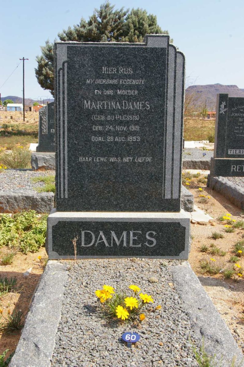 DAMES Martina nee DU PLESSIS 1919-1953