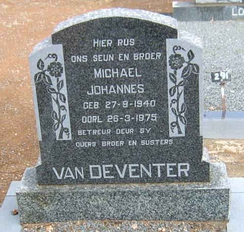 DEVENTER Michael Johannes, van 1940-1975
