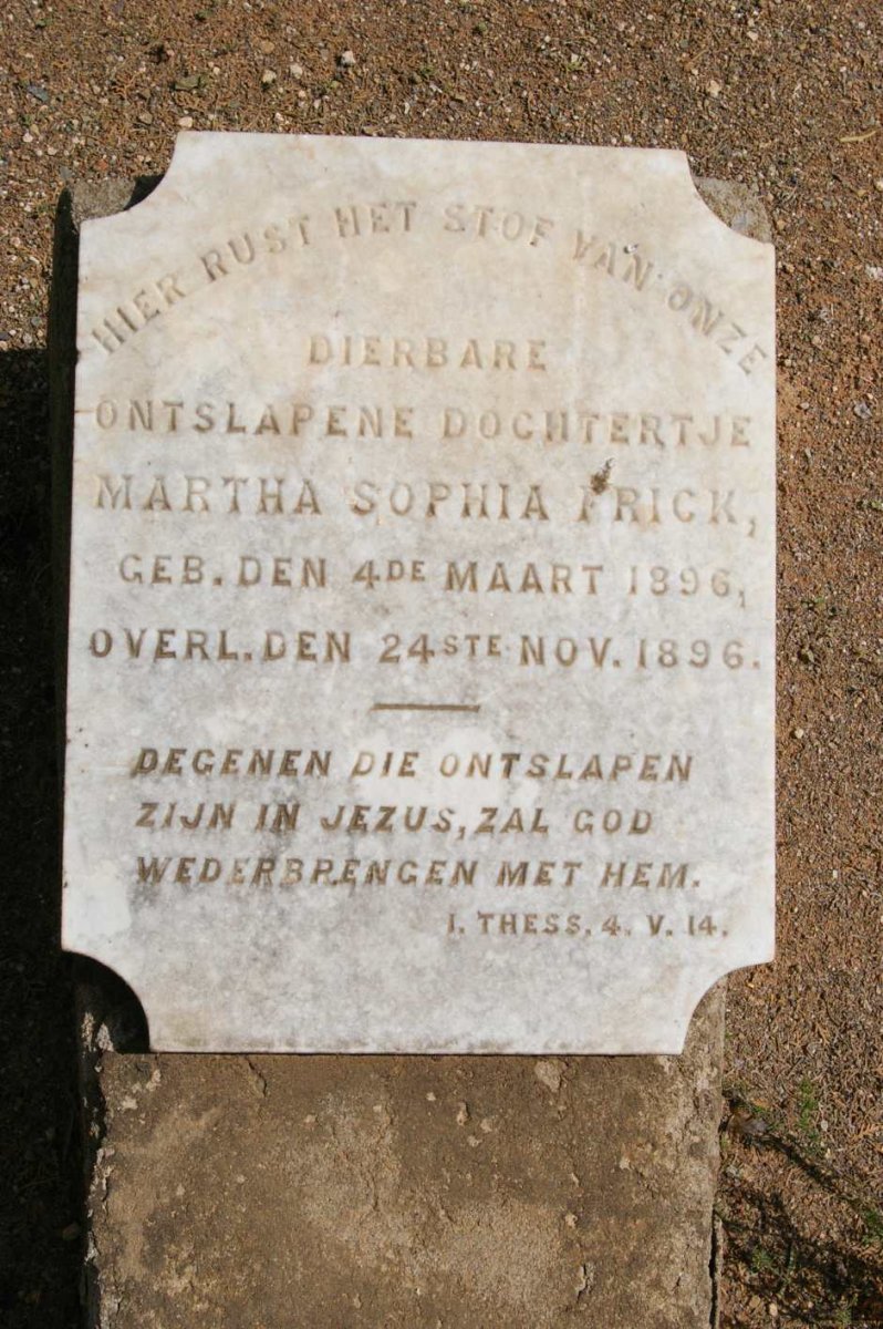 FRICK Martha Sophia 1896-1896
