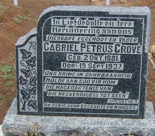 GROVE Gabriel Petrus 1881-1937