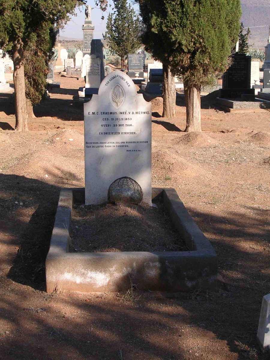ERASMUS E.M.C. nee V.D. MERWE 1853-1908