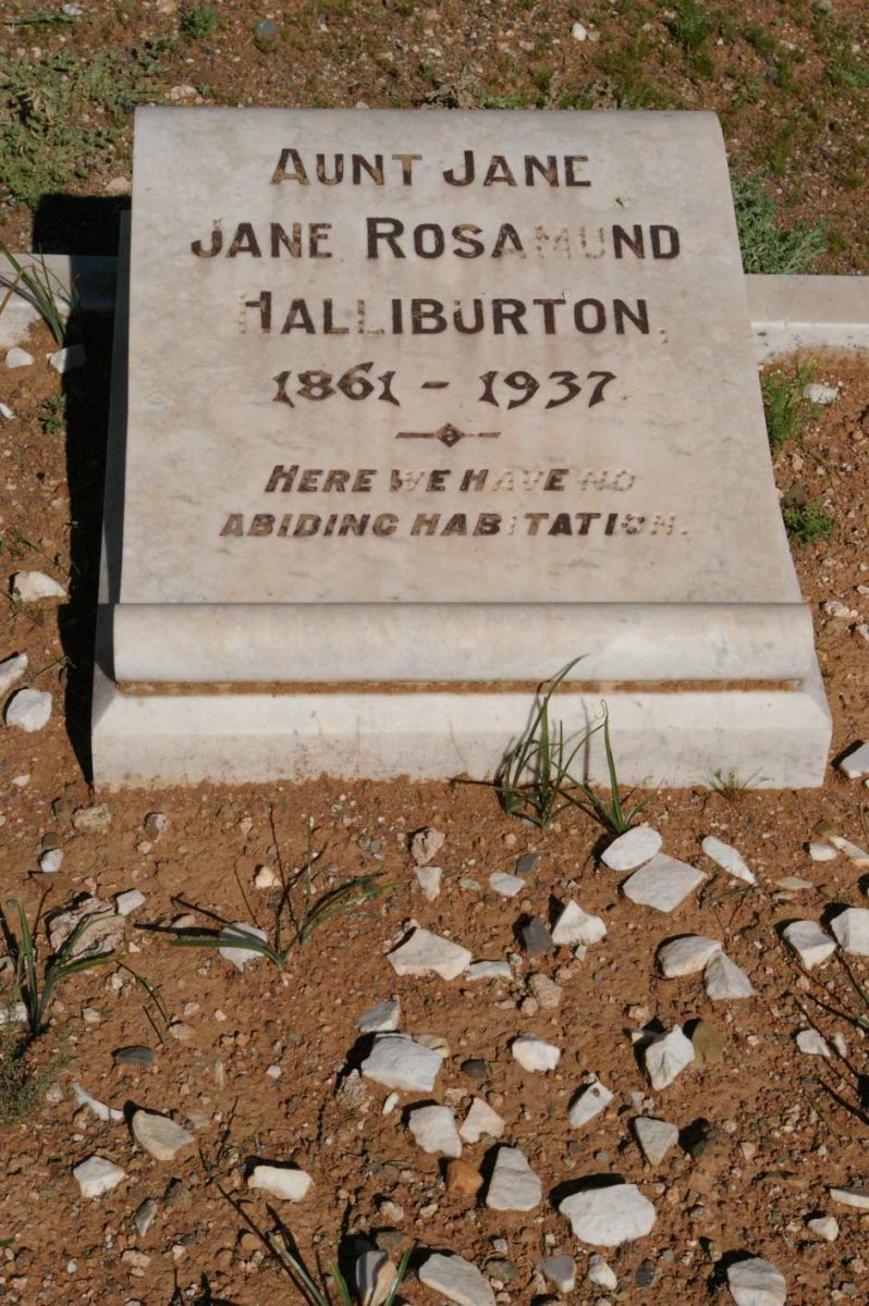 HALLIBURTON Jane Rosamund 1861-1937